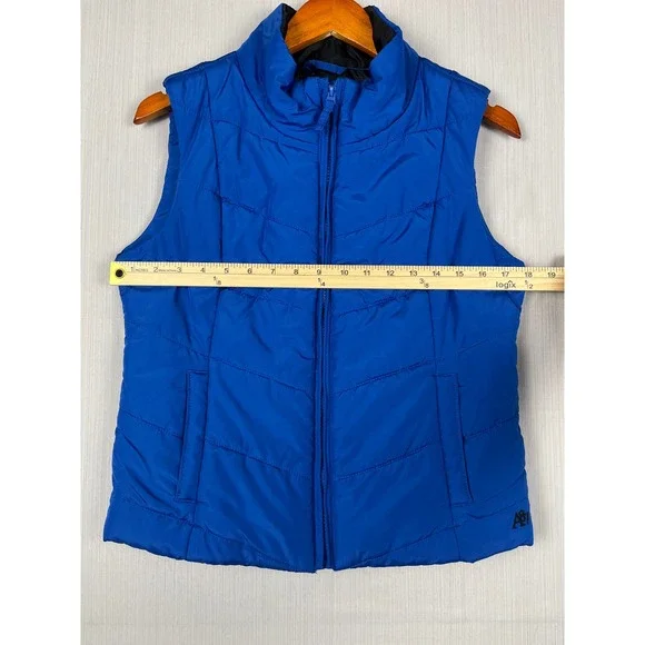 Aeropostale Puffer Vest Mens Medium Blue A87 Quilted Full Zip Sleeveless Jacket - Picture 6 of 7